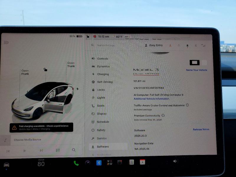 Aukcja sprzedaży 2022 Tesla Model 3, vin: 5YJ3E1EC4NF297693, numer aukcji: 60633466