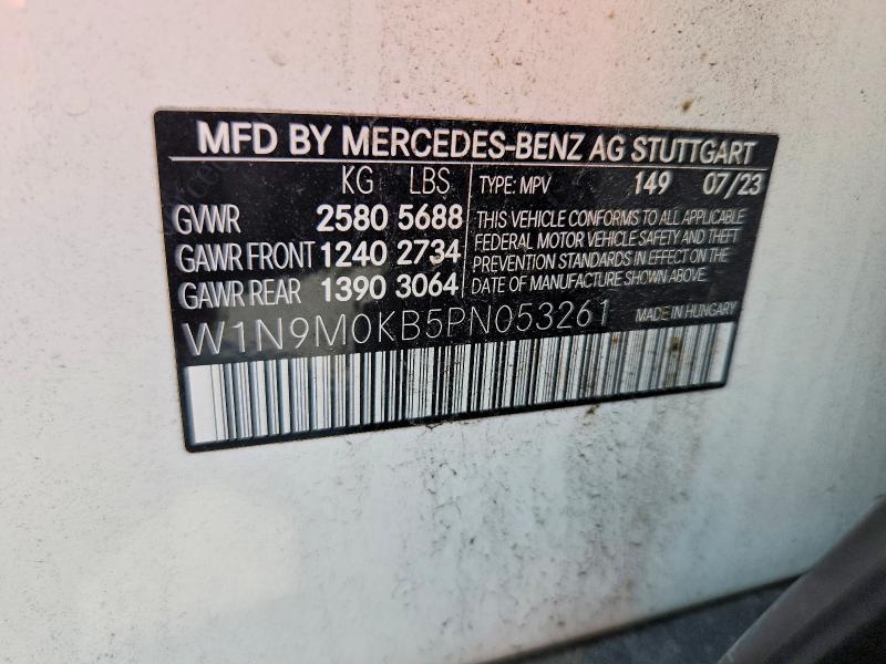 Aukcja sprzedaży 2023 Mercedes-benz Eqb, vin: W1N9M0KB5PN053261, numer aukcji: 62415656