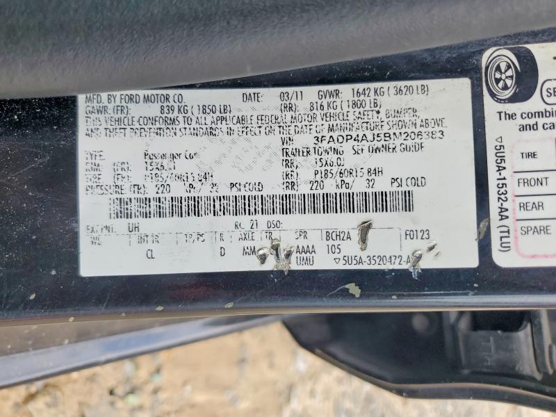 Продажа на аукционе авто 2011 Ford Fiesta, vin: 3FADP4AJ5BM206383, номер лота: 61435866