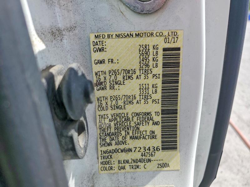 Продаж на аукціоні авто 2017 Nissan Frontier, vin: 1N6AD0CW6HN723436, номер лоту: 59815606