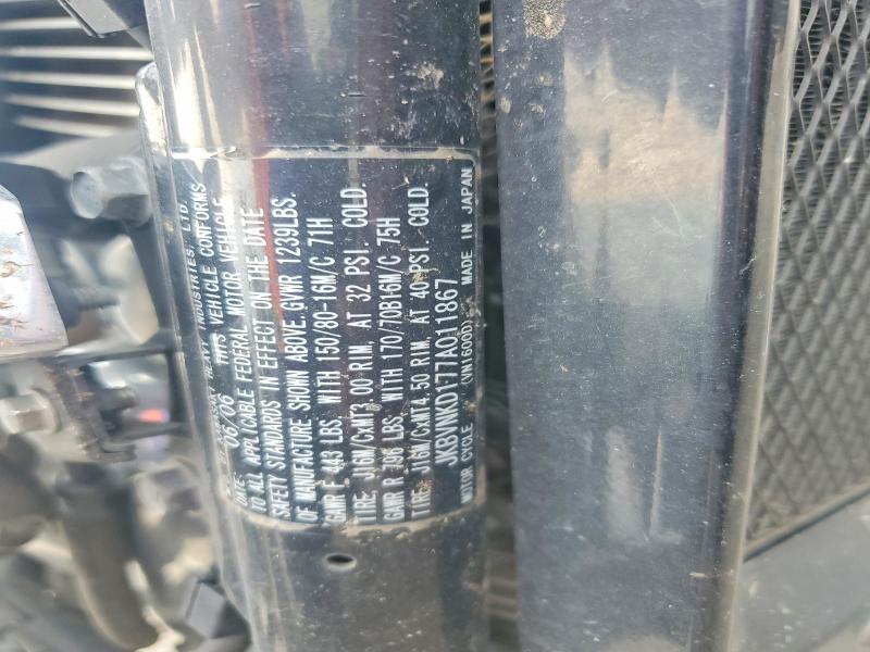 62807866 :رقم المزاد ، JKBVNKD177A011867 vin ، 2007 Kawasaki Vn1600 مزاد بيع