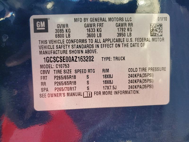 Продажа на аукционе авто 2010 Chevrolet Silverado, vin: 1GCSCSE00AZ163202, номер лота: 62859056