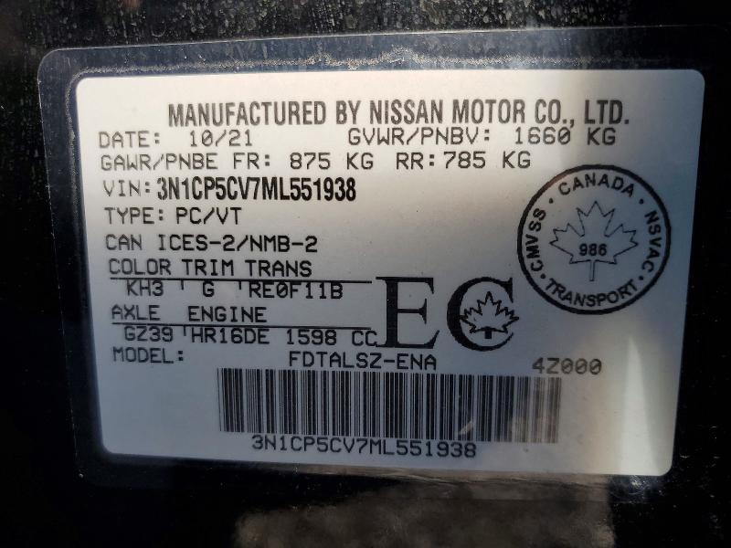 Aukcja sprzedaży 2021 Nissan Kicks, vin: 3N1CP5CV7ML551938, numer aukcji: 61823116