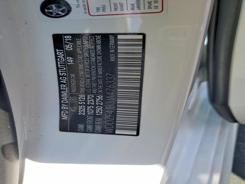 60239586 :رقم المزاد ، WDDZF4JB3JA476337 vin ، 2018 Mercedes-benz E مزاد بيع