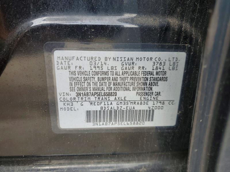 Продаж на аукціоні авто 2014 Nissan Sentra, vin: 3N1AB7AP5EL658820, номер лоту: 60491656