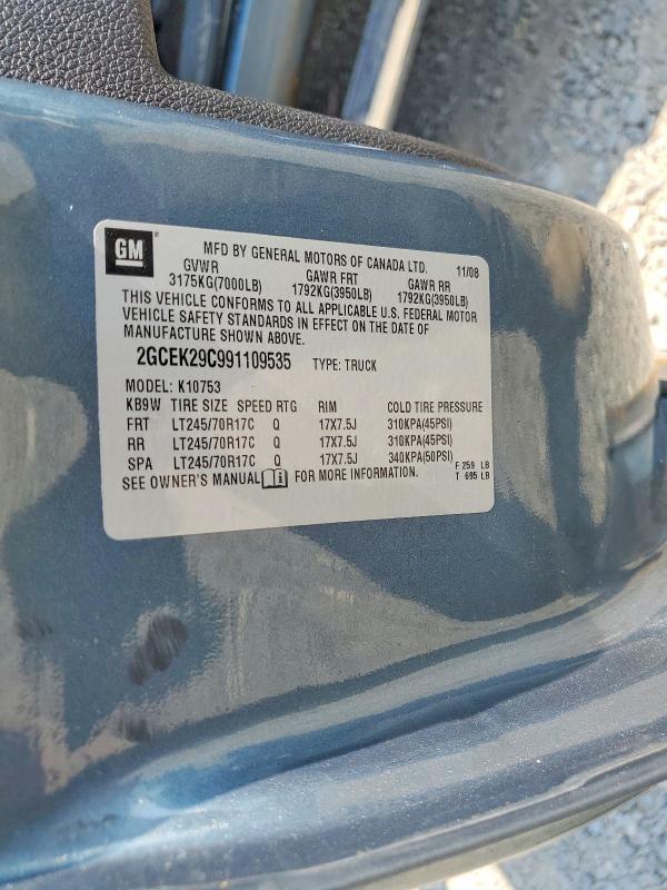 Продаж на аукціоні авто 2009 Chevrolet Silverado, vin: 2GCEK29C991109535, номер лоту: 62531836