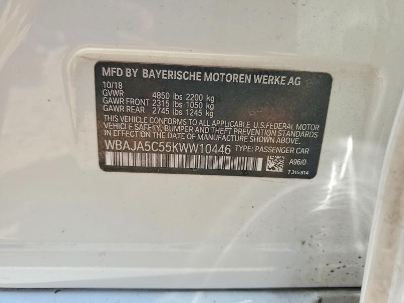 Продажа на аукционе авто 2019 Bmw 530, vin: WBAJA5C55KWW10446, номер лота: 60006186