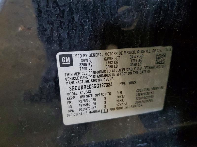 Aukcja sprzedaży 2016 Chevrolet Silverado, vin: 3GCUKREC3GG127334, numer aukcji: 89614245