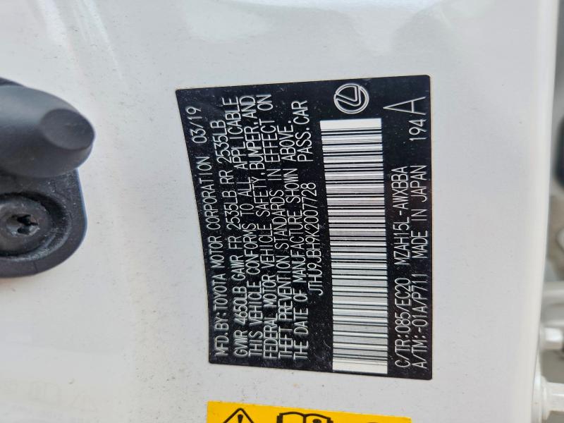 Aukcja sprzedaży 2019 Lexus Ux, vin: JTHU9JBH9K2007728, numer aukcji: 61702466