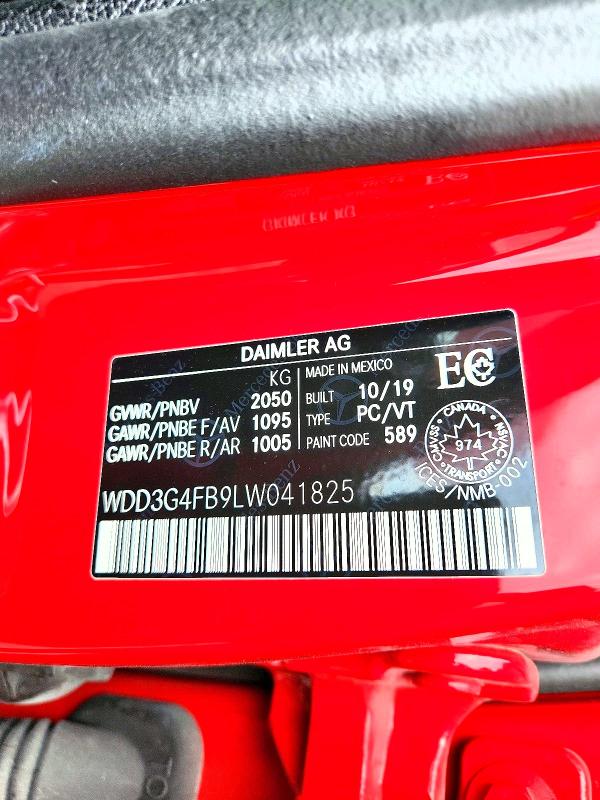 60032656 :رقم المزاد ، WDD3G4FB9LW041825 vin ، 2020 Mercedes-benz A مزاد بيع