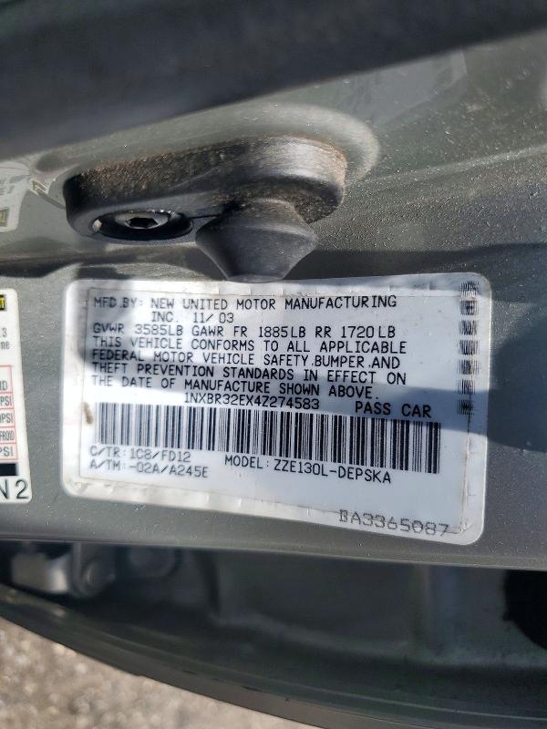 Продажа на аукционе авто 2004 Toyota Corolla, vin: 1NXBR32EX4Z274583, номер лота: 61086336