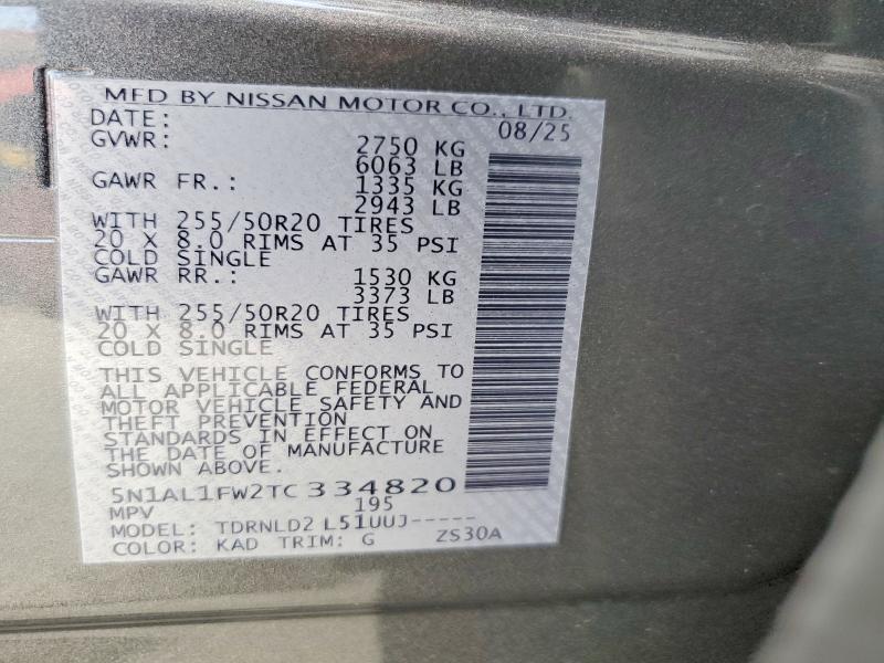 Aukcja sprzedaży 2026 Infiniti Qx60, vin: 5N1AL1FW2TC334820, numer aukcji: 60327626