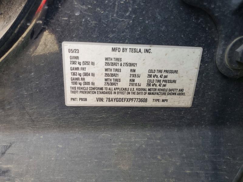 2023 Tesla Model Y მანქანა იყიდება აუქციონზე, vin: 7SAYGDEFXPF773608, აუქციონის ნომერი: 62119366