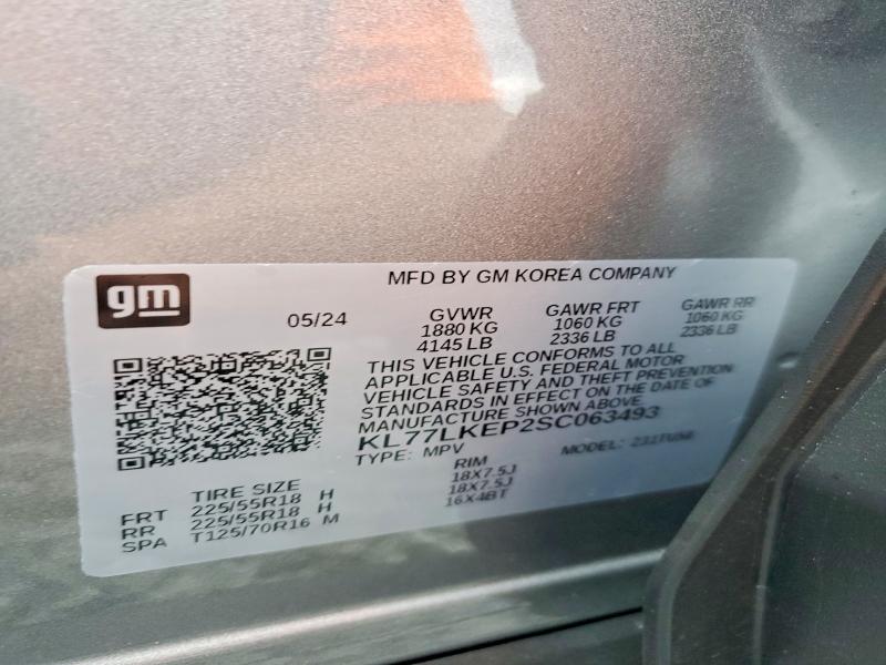 Aukcja sprzedaży 2025 Chevrolet Trax, vin: KL77LKEP2SC063493, numer aukcji: 60612856