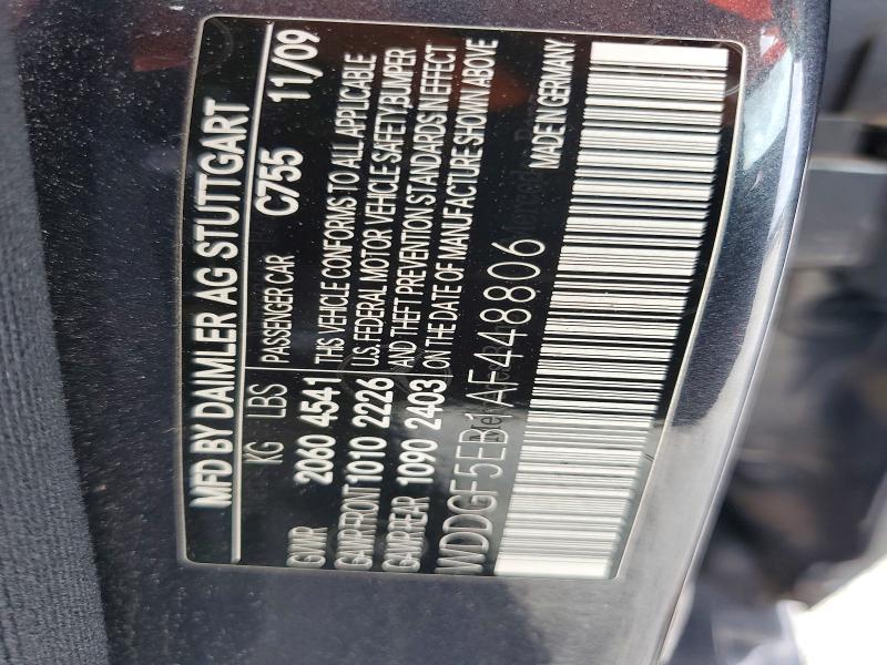 2010 Mercedes-benz C მანქანა იყიდება აუქციონზე, vin: WDDGF5EB1AF448806, აუქციონის ნომერი: 61746386