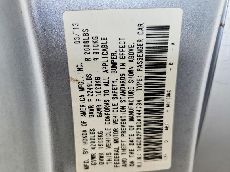 Продажа на аукционе авто 2013 Honda Accord, vin: 1HGCR2F30DA144794, номер лота: 54467786