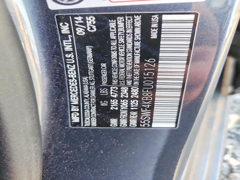 Aukcja sprzedaży 2015 Mercedes-benz C, vin: 55SWF4KB8FU015126, numer aukcji: 58935876