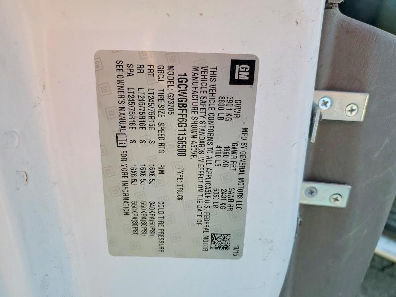 Продажа на аукционе авто 2016 Chevrolet Express, vin: 1GCWGBFF6G1156500, номер лота: 57682936