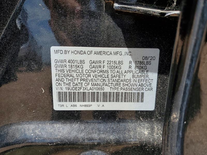 Продажа на аукционе авто 2020 Acura Ilx, vin: 19UDE2F3XLA010650, номер лота: 62214606