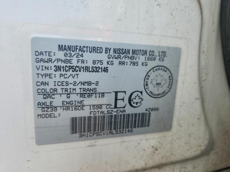 Aukcja sprzedaży 2024 Nissan Kicks, vin: 3N1CP5CV1RL532146, numer aukcji: 60113096