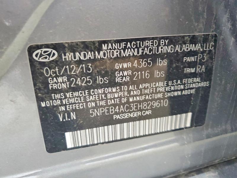 Продажа на аукционе авто 2014 Hyundai Sonata, vin: 5NPEB4AC3EH829610, номер лота: 59952426