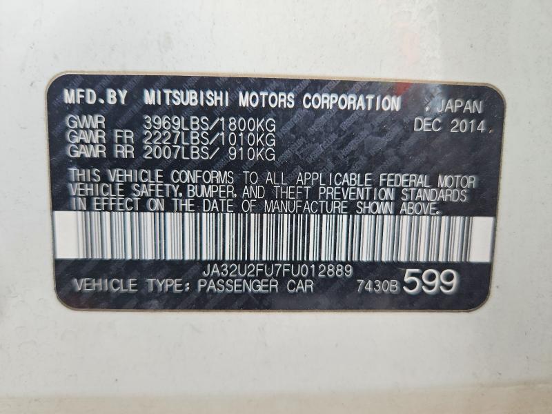 Продажа на аукционе авто 2015 Mitsubishi Lancer, vin: JA32U2FU7FU012889, номер лота: 61494726