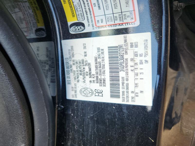 Продажа на аукционе авто 2010 Ford Fusion, vin: 3FADP0L30AR212391, номер лота: 58691786