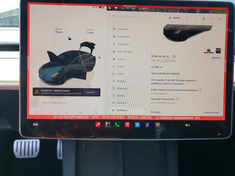 Продажа на аукционе авто 2023 Tesla Model 3, vin: 5YJ3E1EC5PF498229, номер лота: 61906356
