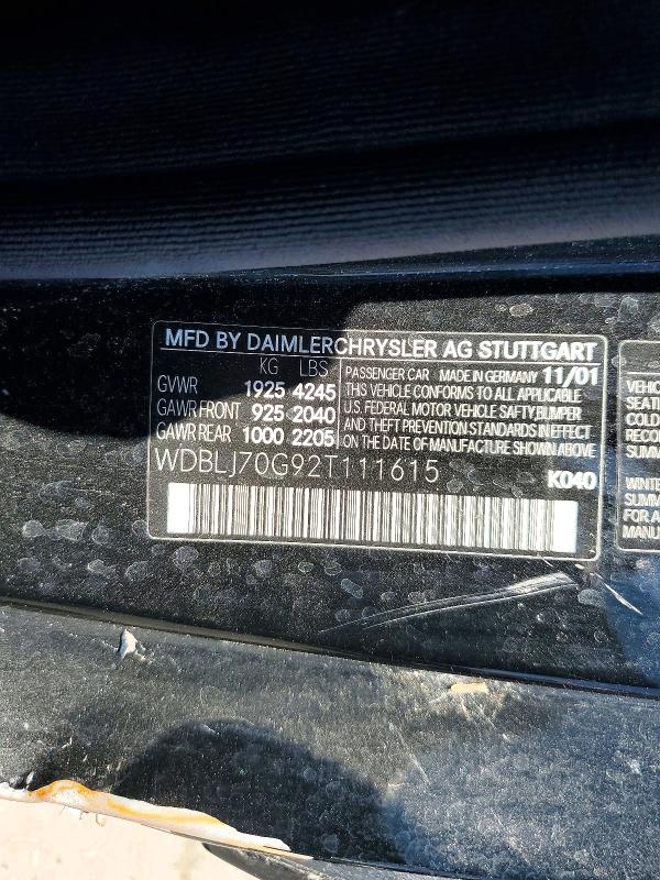 Продажа на аукционе авто 2002 Mercedes-benz Clk, vin: WDBLJ70G92T111615, номер лота: 60492526