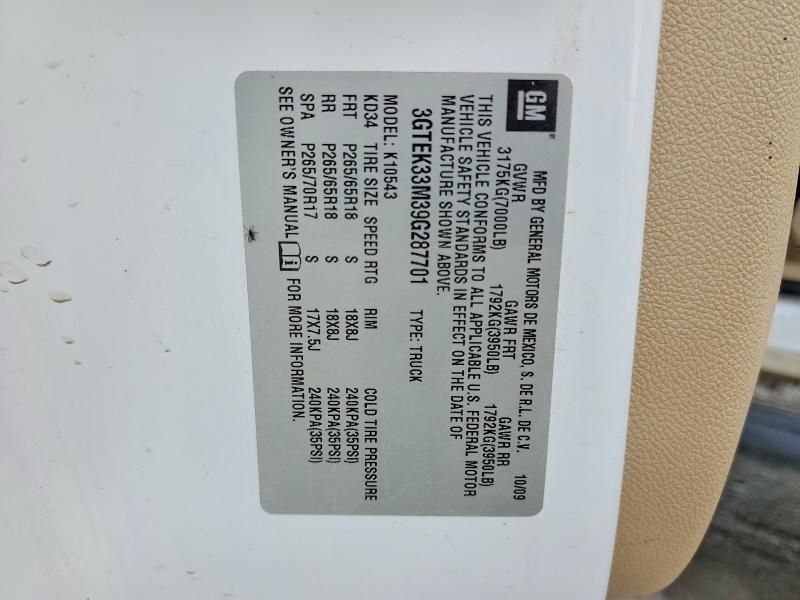 Продаж на аукціоні авто 2009 Gmc Sierra, vin: 3GTEK33M39G287701, номер лоту: 60614076