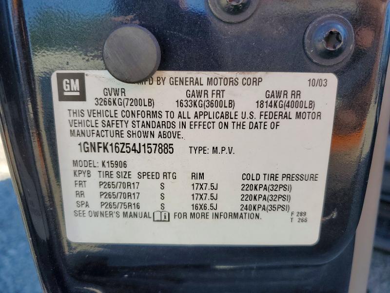 Aukcja sprzedaży 2004 Chevrolet Suburban, vin: 1GNFK16Z54J157885, numer aukcji: 62657676