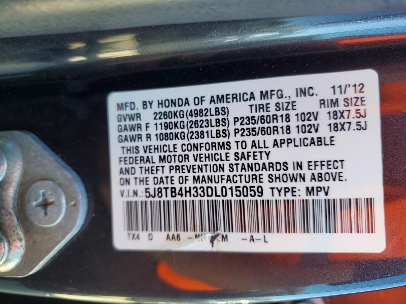 Продажа на аукционе авто 2013 Acura Rdx, vin: 5J8TB4H33DL015059, номер лота: 61171636