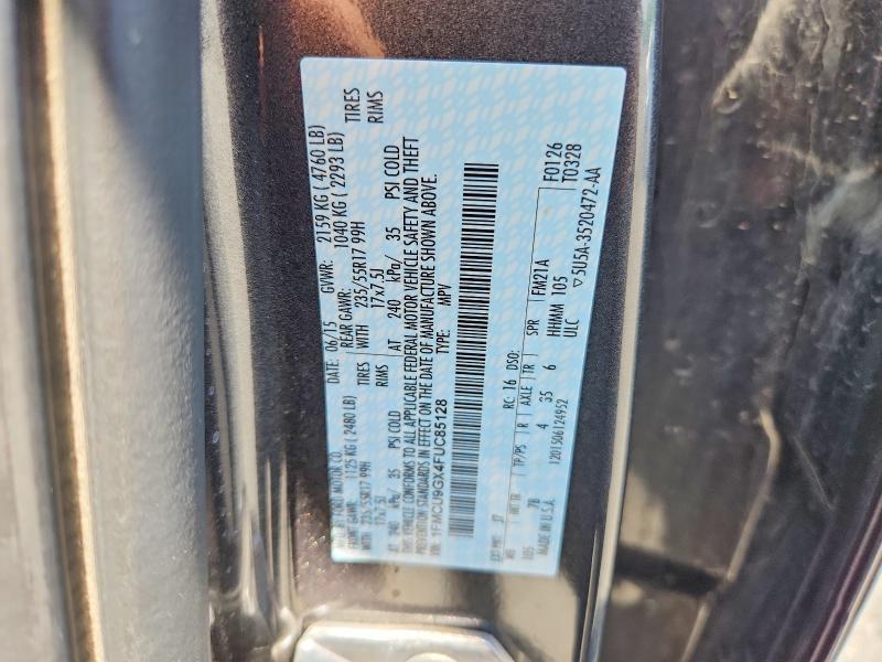 2015 Ford Escape მანქანა იყიდება აუქციონზე, vin: 1FMCU9GX4FUC85128, აუქციონის ნომერი: 59705736
