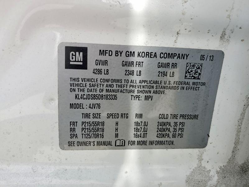 Aukcja sprzedaży 2013 Buick Encore, vin: KL4CJDSB5DB183335, numer aukcji: 60156916