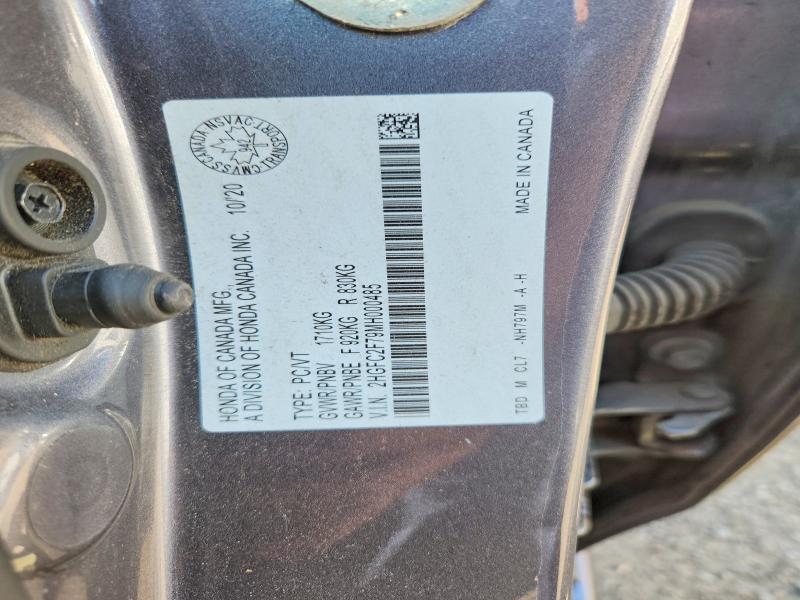 Продажа на аукционе авто 2021 Honda Civic, vin: 2HGFC2F79MH000485, номер лота: 61375886