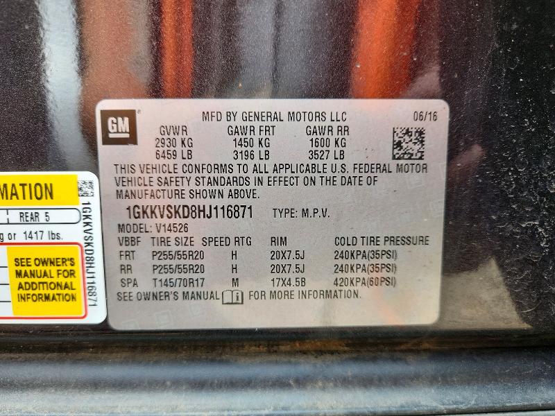 Продаж на аукціоні авто 2017 Gmc Acadia Limited, vin: 1GKKVSKD8HJ116871, номер лоту: 61350366