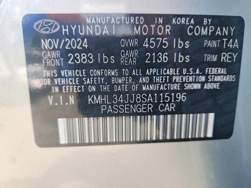 Продажа на аукционе авто 2025 Hyundai Sonata Hybrid, vin: KMHL34JJ8SA115196, номер лота: 60192506