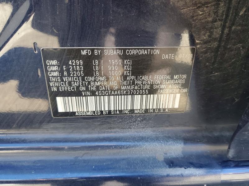 Продаж на аукціоні авто 2019 Subaru Impreza, vin: 4S3GTAA65K3702055, номер лоту: 63551626