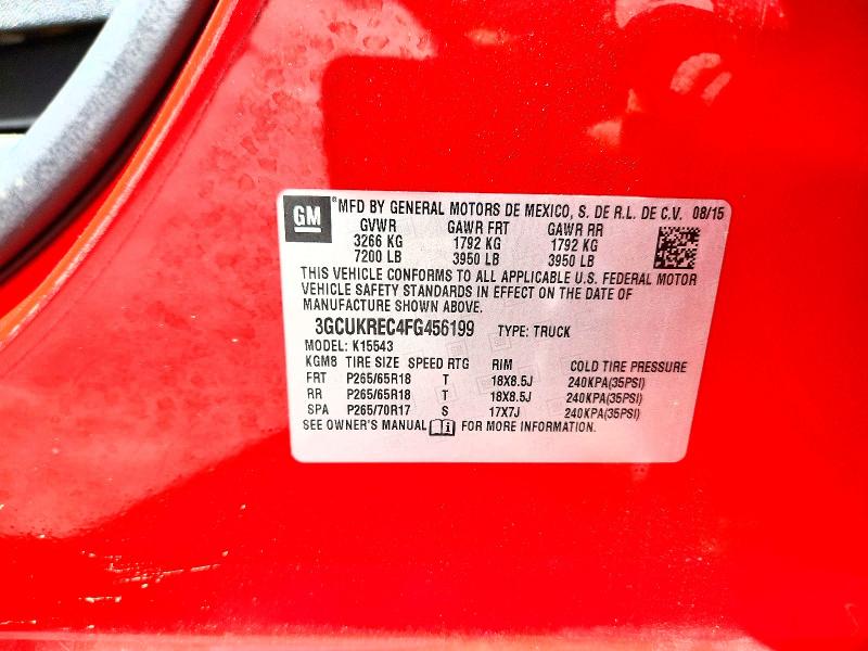 Продажа на аукционе авто 2015 Chevrolet Silverado, vin: 3GCUKREC4FG456199, номер лота: 61749996