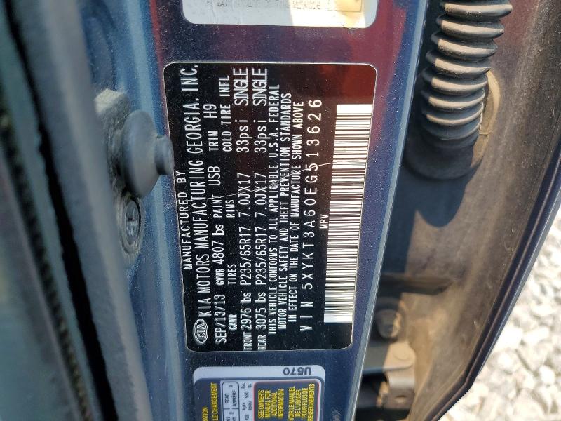 62818336 :رقم المزاد ، 5XYKT3A60EG513626 vin ، 2014 Kia Sorento مزاد بيع