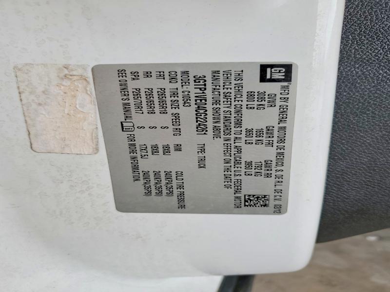 2012 Gmc Sierra მანქანა იყიდება აუქციონზე, vin: 3GTP1VE04CG224261, აუქციონის ნომერი: 63179266