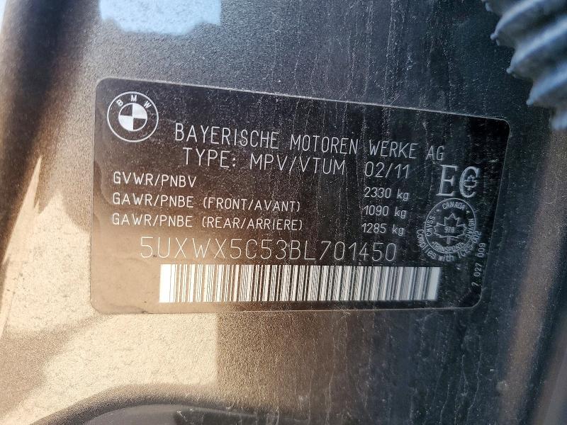 Продажа на аукционе авто 2011 Bmw X3, vin: 5UXWX5C53BL701450, номер лота: 60397586