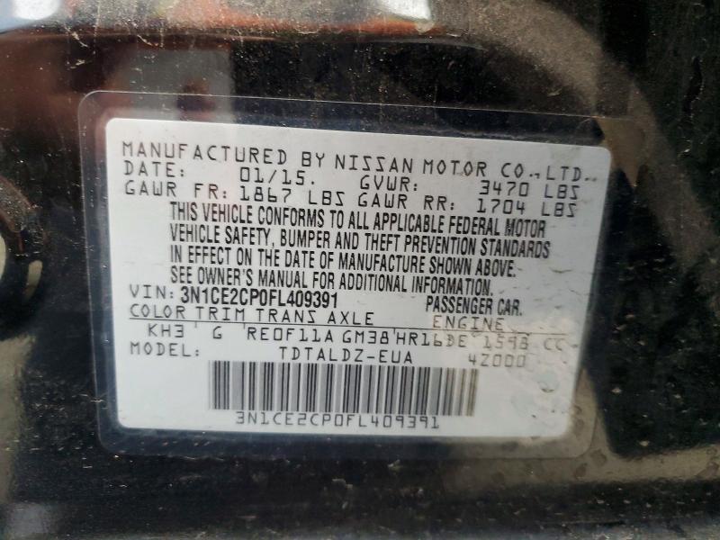 Продажа на аукционе авто 2015 Nissan Versa Note, vin: 3N1CE2CP0FL409391, номер лота: 61637556