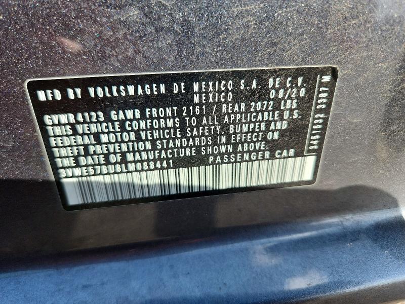 Aukcja sprzedaży 2020 Volkswagen Jetta, vin: 3VWE57BU8LM088441, numer aukcji: 61239256