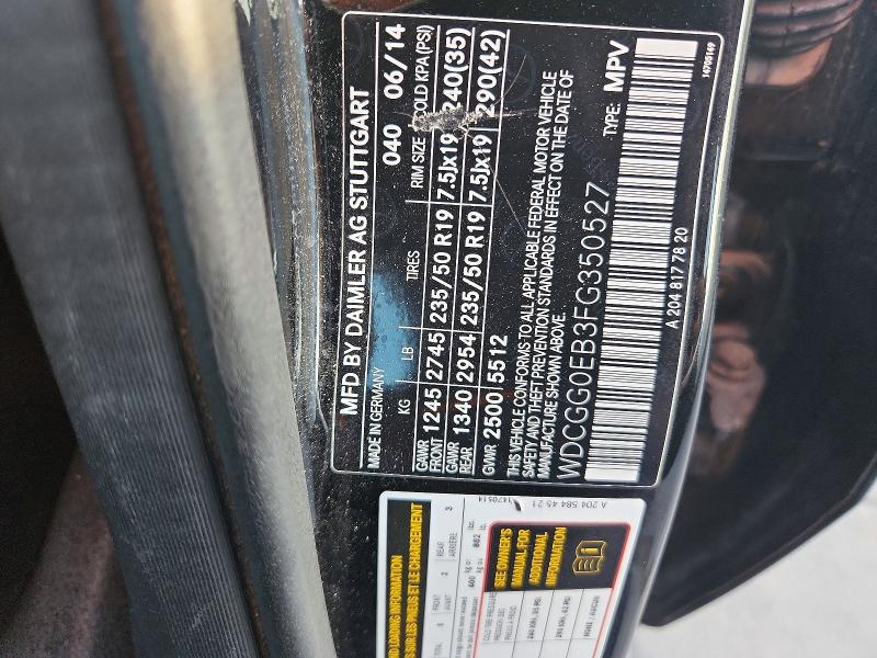 Продаж на аукціоні авто 2015 Mercedes-benz Glk, vin: WDCGG0EB3FG350527, номер лоту: 59080466