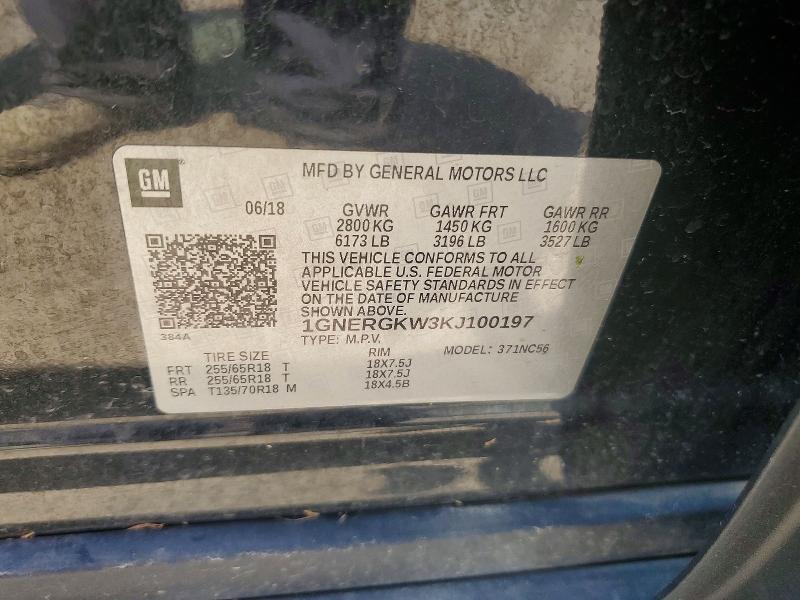 Продаж на аукціоні авто 2019 Chevrolet Traverse, vin: 1GNERGKW3KJ100197, номер лоту: 59906576