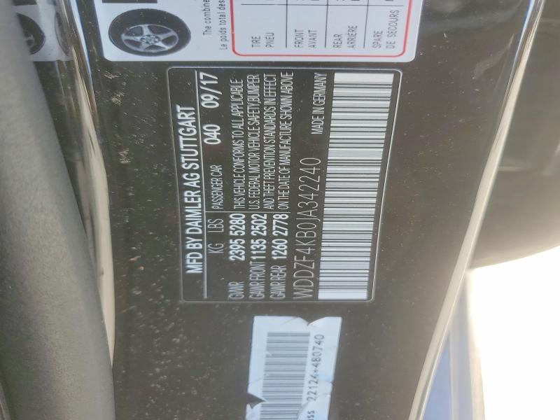 60642076 :رقم المزاد ، WDDZF4KB0JA342240 vin ، 2018 Mercedes-benz E مزاد بيع