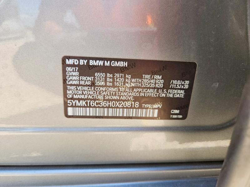 Продажа на аукционе авто 2017 Bmw X5, vin: 5YMKT6C36H0X20818, номер лота: 60258496