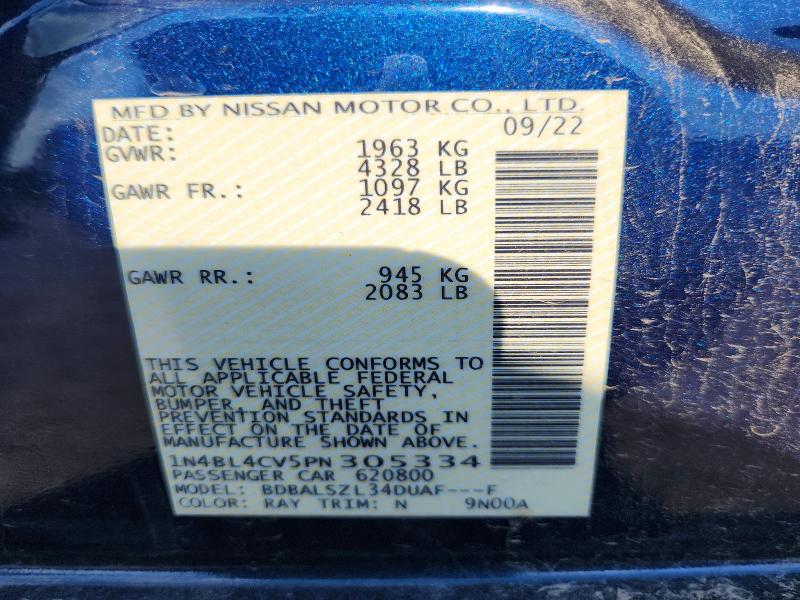 59162616 :رقم المزاد ، 1N4BL4CV5PN305334 vin ، 2023 Nissan Altima مزاد بيع