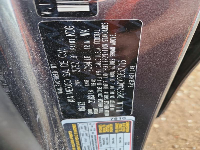 61694636 :رقم المزاد ، 3KPF24ADXPE662716 vin ، 2023 Kia Forte مزاد بيع
